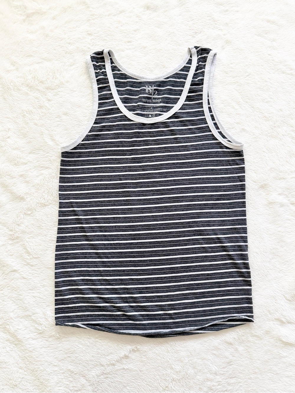 B12 Original Blends Stripe Tank Top Gray White Size Small